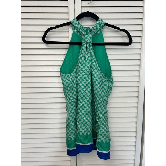 Banana Republic Halter Neck Top Silk Blouse Green, Sz 4 - Picture 1 of 3